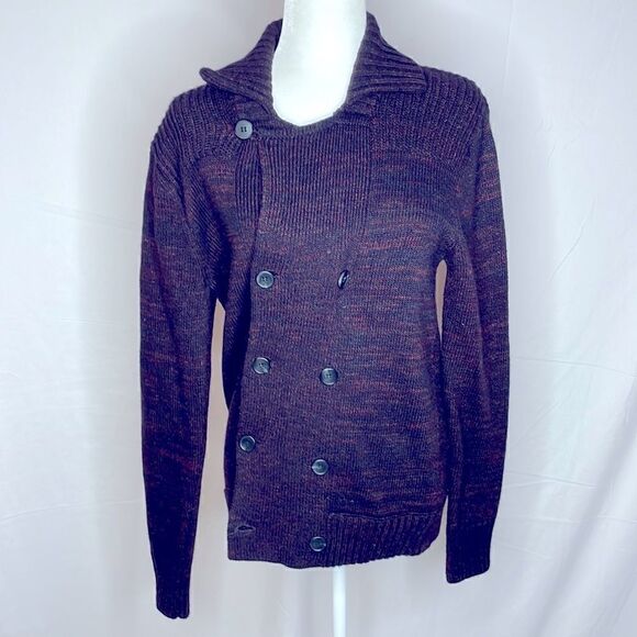 H&M Cardigan Sweater Double Breasted Wool blend purple size Small - Picture 1 of 9
